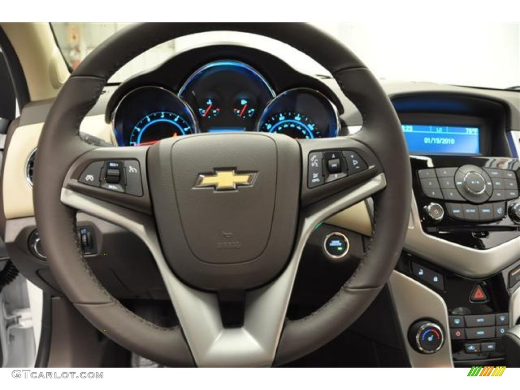 2012 Chevrolet Cruze LTZ Cocoa/Light Neutral Steering Wheel Photo #66698414