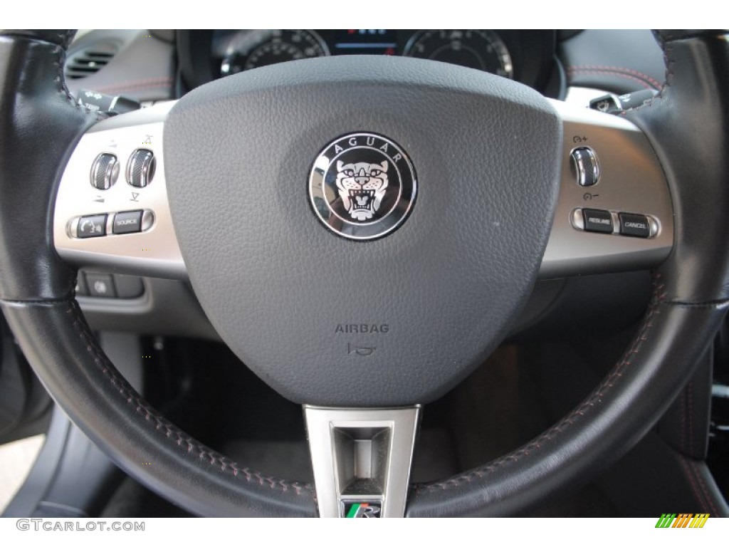 2009 Jaguar XK XKR Portfolio Edition Convertible Charcoal Steering Wheel Photo #66699395