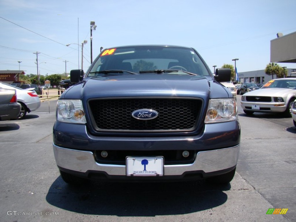 2004 F150 XLT SuperCrew - Medium Wedgewood Blue Metallic / Dark Flint photo #3