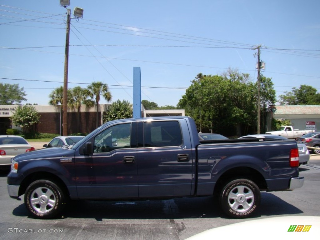 2004 F150 XLT SuperCrew - Medium Wedgewood Blue Metallic / Dark Flint photo #5