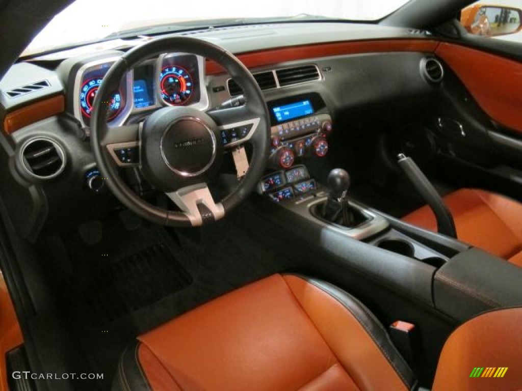 Black/Inferno Orange Interior 2010 Chevrolet Camaro SS/RS Coupe Photo #66701033
