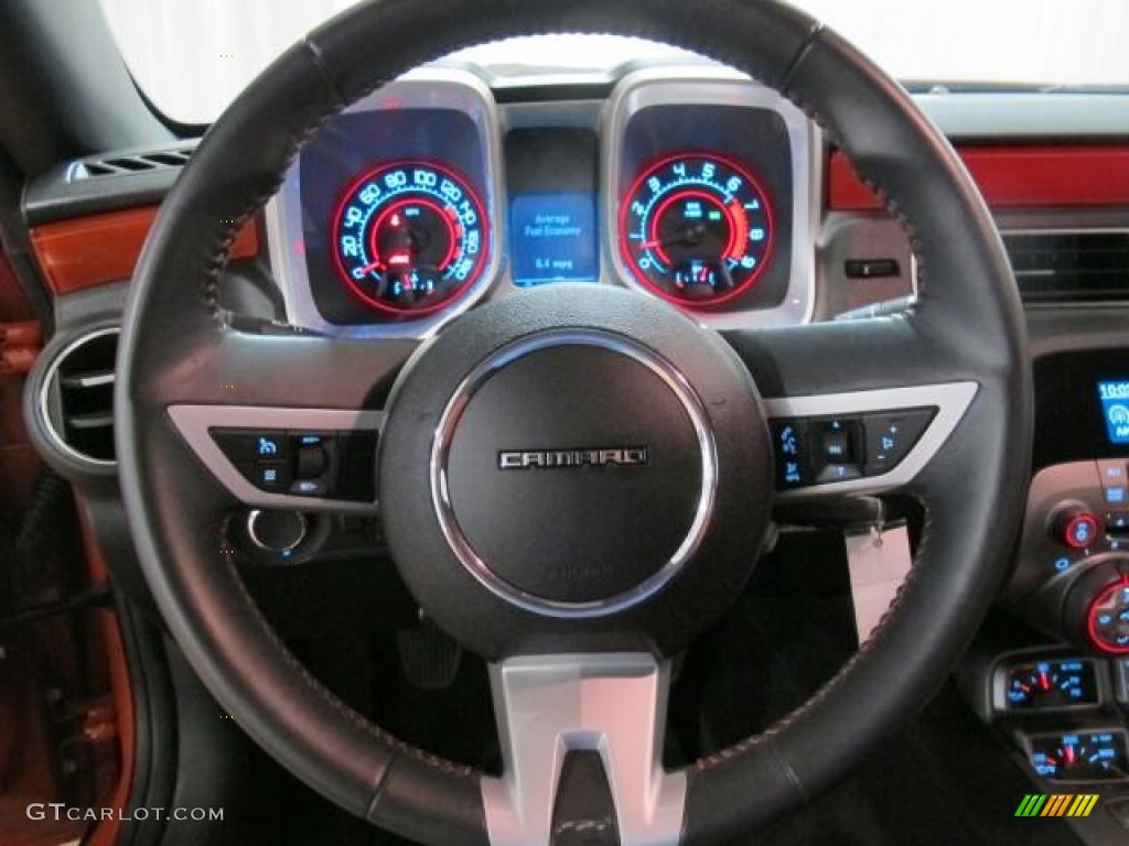 2010 Chevrolet Camaro SS/RS Coupe Black/Inferno Orange Steering Wheel Photo #66701132