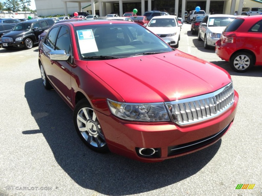 2009 MKZ Sedan - Vivid Red Metallic / Light Stone photo #1