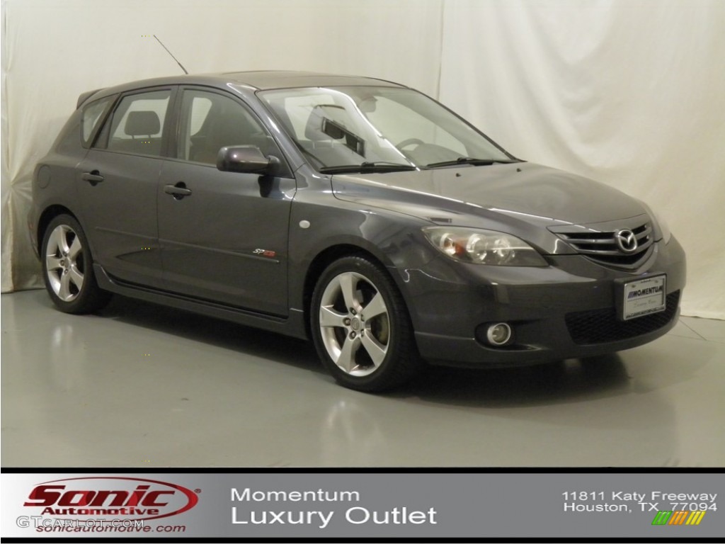 2005 MAZDA3 SP23 Special Edition Hatchback - Carbon Gray Mica / Saddle Brown photo #1