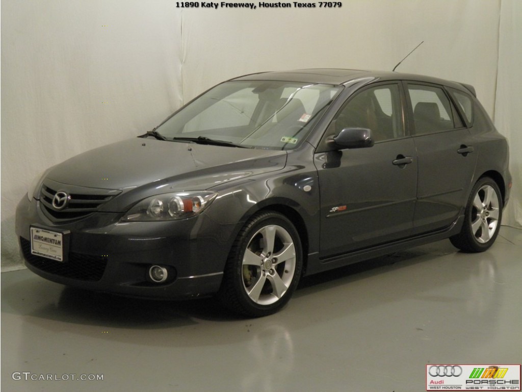 2005 MAZDA3 SP23 Special Edition Hatchback - Carbon Gray Mica / Saddle Brown photo #4