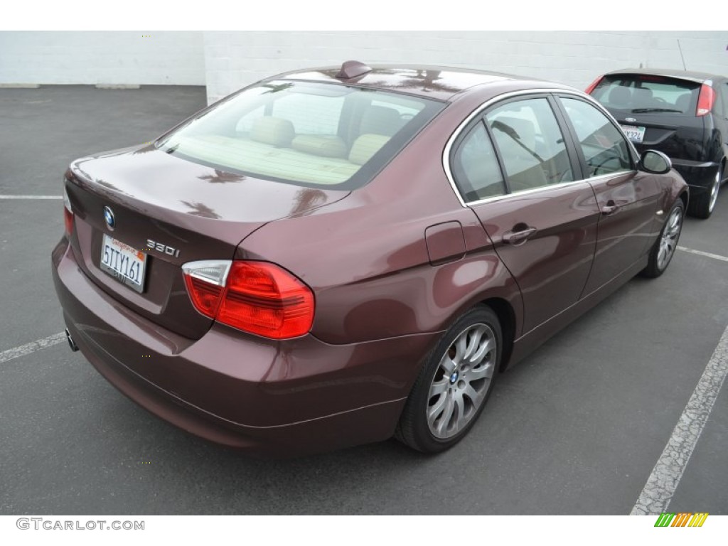 2006 3 Series 330i Sedan - Barrique Red Metallic / Beige photo #3