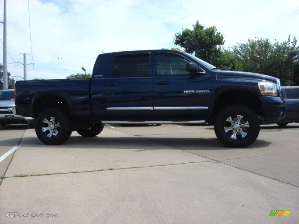 2006 Ram 2500 Laramie Mega Cab 4x4 - Patriot Blue Pearl / Medium Slate Gray photo #3