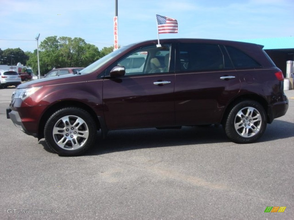 2007 MDX Technology - Dark Cherry Red Pearl / Parchment photo #6