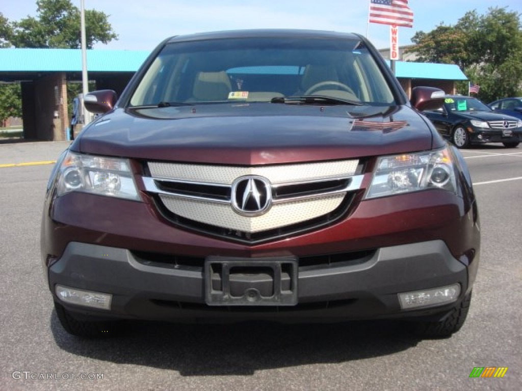 2007 MDX Technology - Dark Cherry Red Pearl / Parchment photo #8