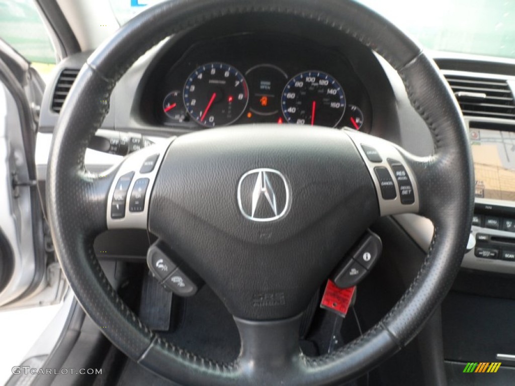 2008 Acura TSX Sedan Ebony Steering Wheel Photo #66710774