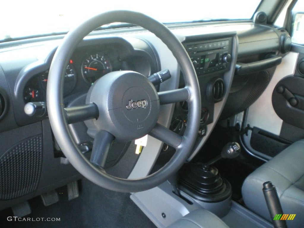 2008 Jeep Wrangler X 4x4 Dark Slate Gray/Medium Slate Gray Steering Wheel Photo #66711155