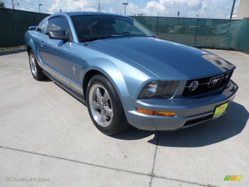2006 Mustang V6 Premium Coupe - Windveil Blue Metallic / Light Parchment photo #1