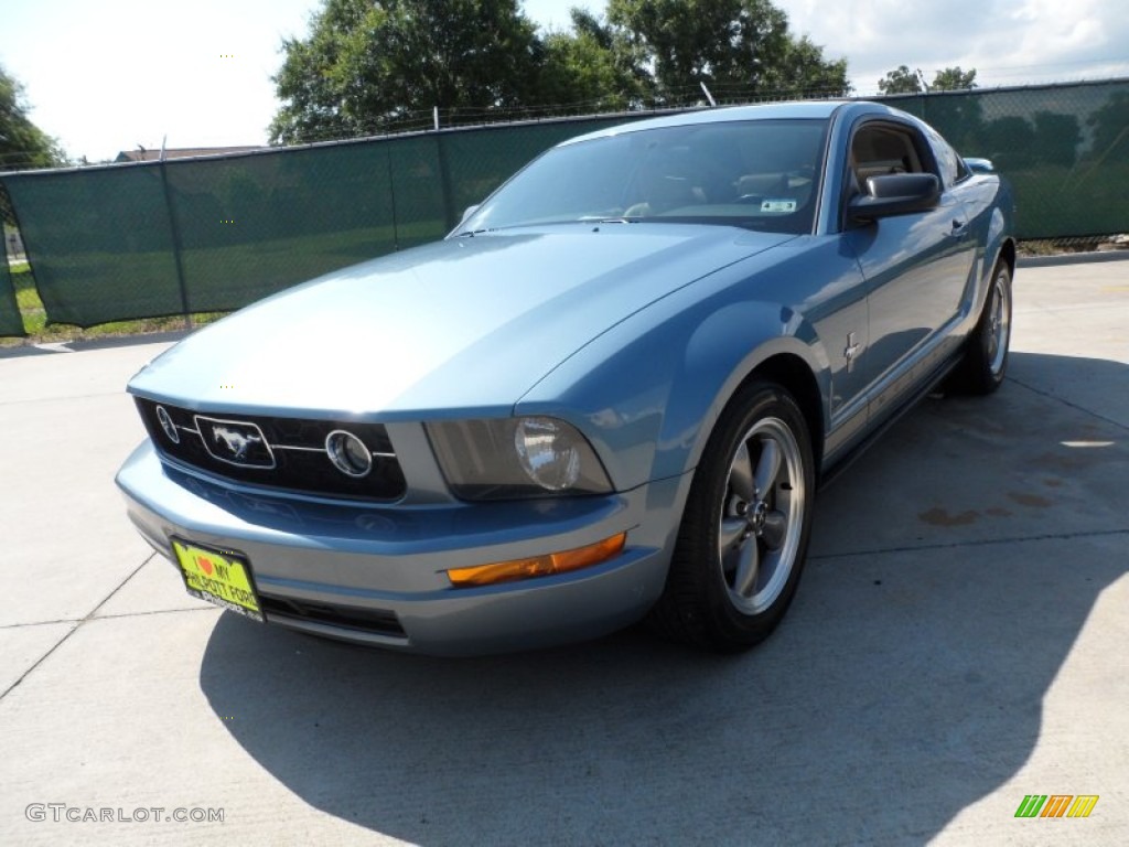 2006 Mustang V6 Premium Coupe - Windveil Blue Metallic / Light Parchment photo #7