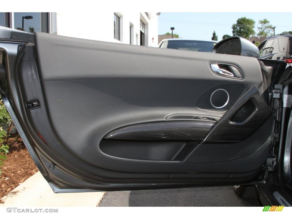 2011 Audi R8 Spyder 5.2 FSI quattro Black Fine Nappa Leather Door Panel Photo #66717470