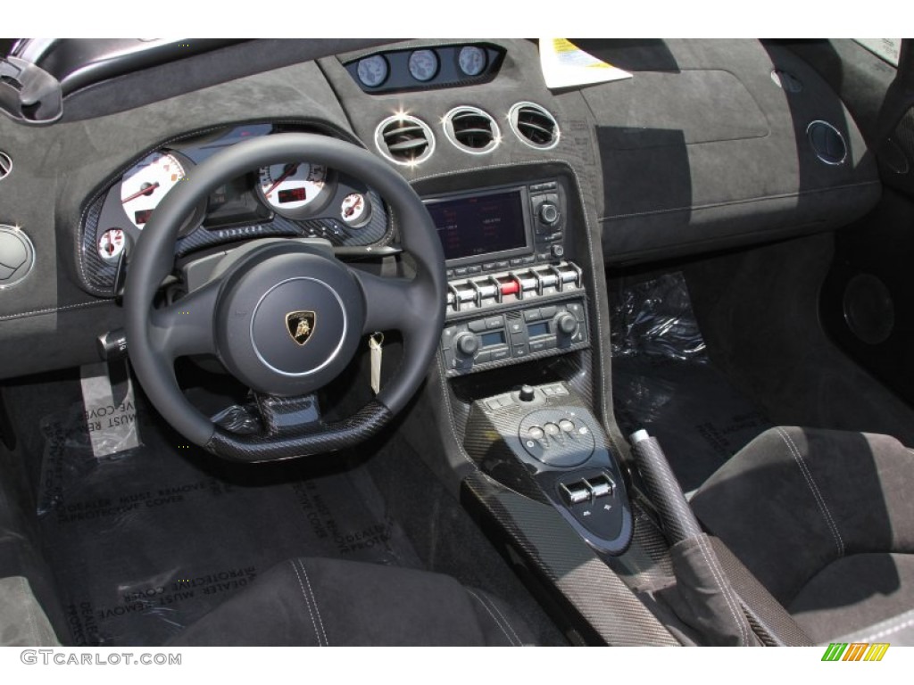 2012 Lamborghini Gallardo LP 570-4 Spyder Performante Black Alcantara Dashboard Photo #66718349