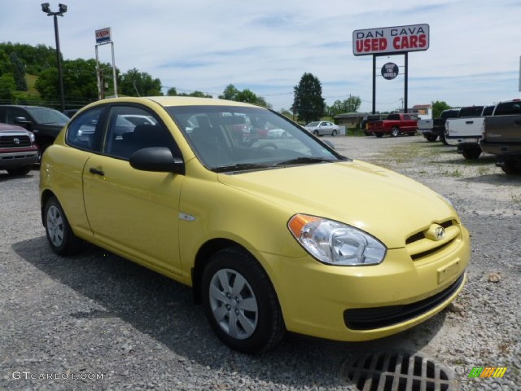 2008 Accent GS Coupe - Mellow Yellow / Black photo #1