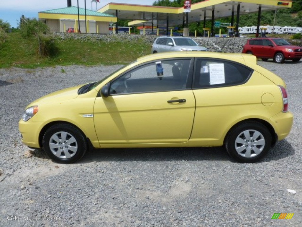 Mellow Yellow 2008 Hyundai Accent GS Coupe Exterior Photo #66718936