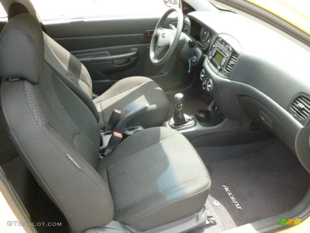 Black Interior 2008 Hyundai Accent GS Coupe Photo #66718981