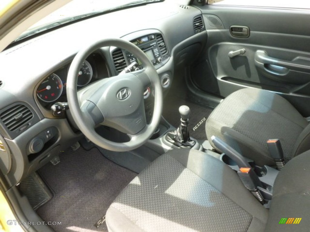 Black Interior 2008 Hyundai Accent GS Coupe Photo #66719003