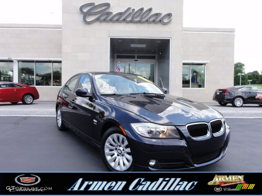 2009 3 Series 328xi Sedan - Monaco Blue Metallic / Beige photo #1