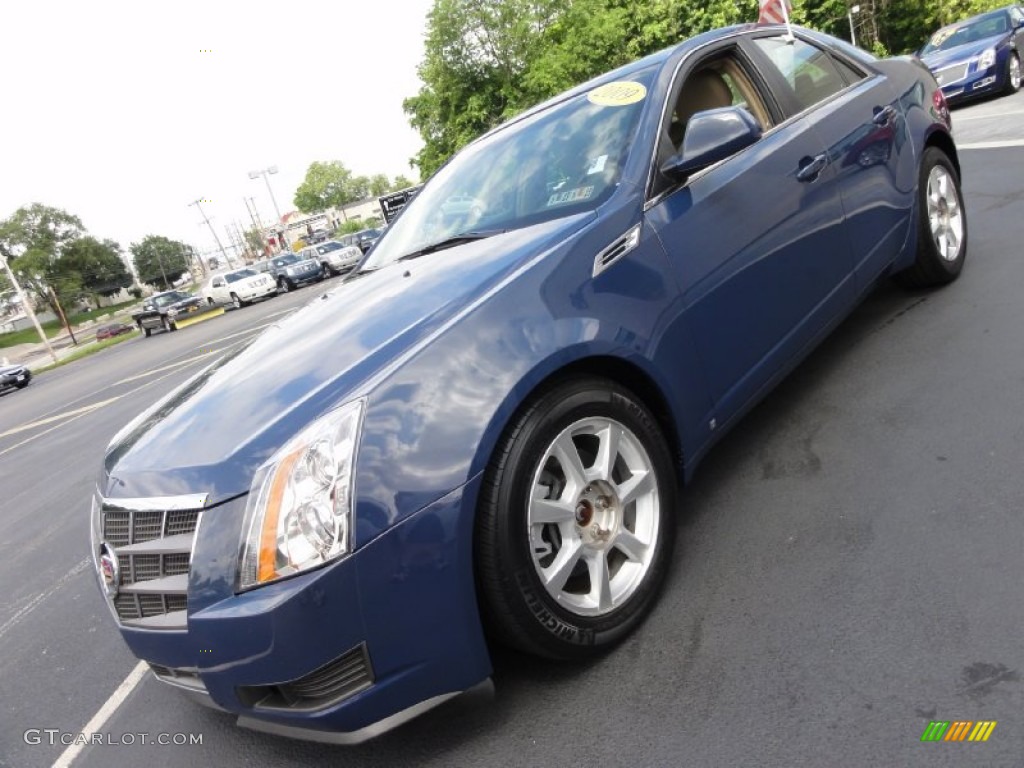 2009 CTS 4 AWD Sedan - Blue Diamond Tri-Coat / Cashmere/Cocoa photo #3