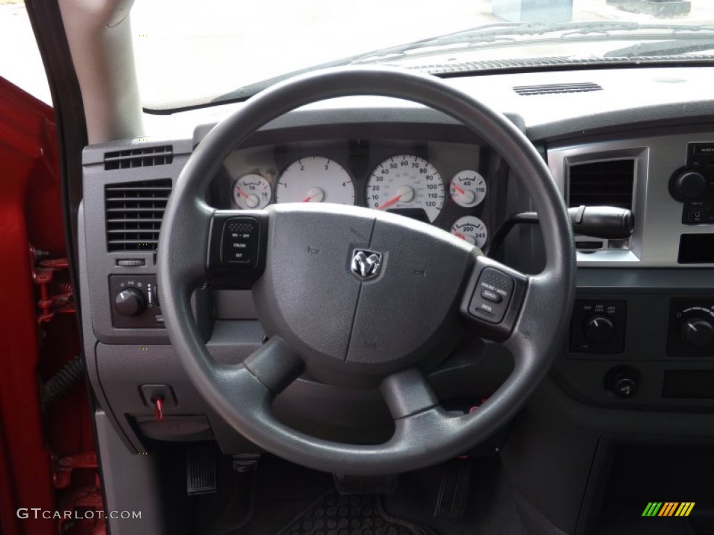 2008 Dodge Ram 3500 SLT Mega Cab 4x4 Dually Medium Slate Gray Steering Wheel Photo #66720680
