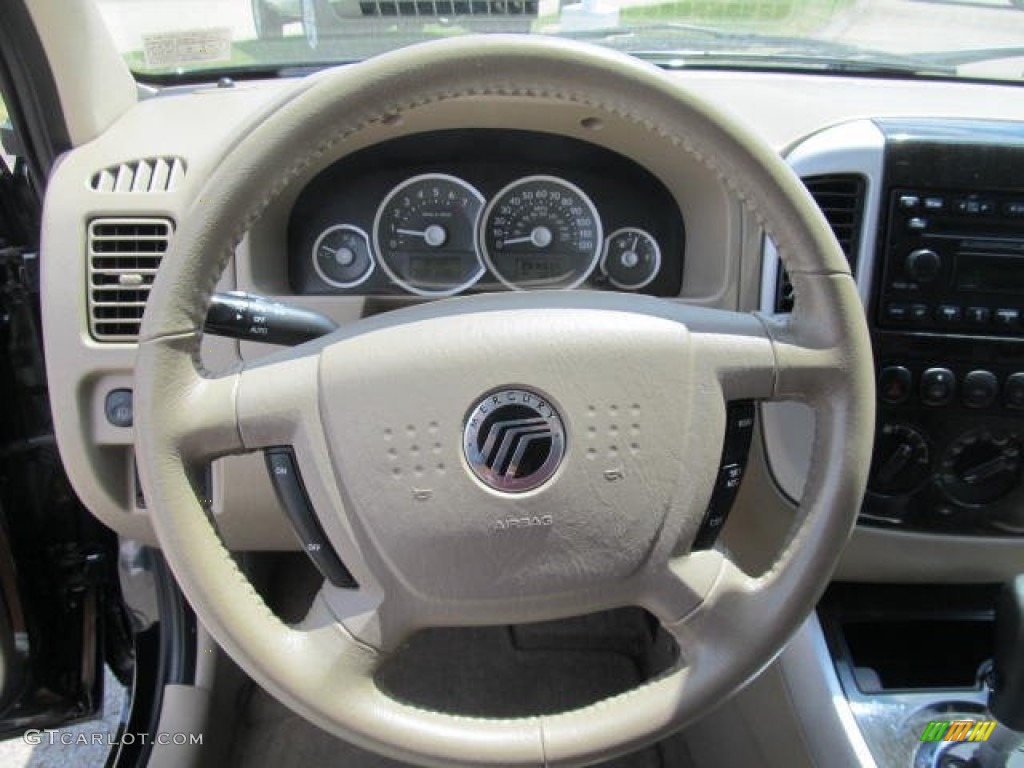 2006 Mercury Mariner Premier 4WD Pebble/Light Parchment Steering Wheel Photo #66722363