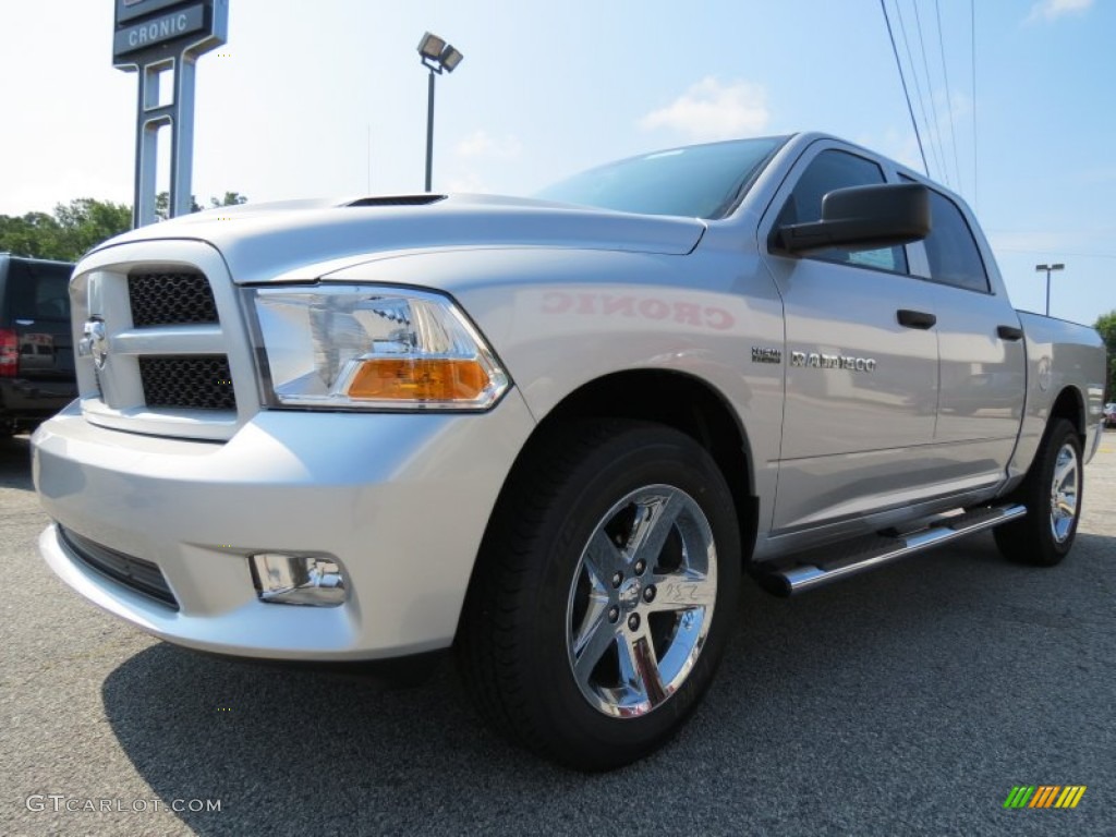 2012 Ram 1500 Express Crew Cab - Bright Silver Metallic / Dark Slate Gray/Medium Graystone photo #3