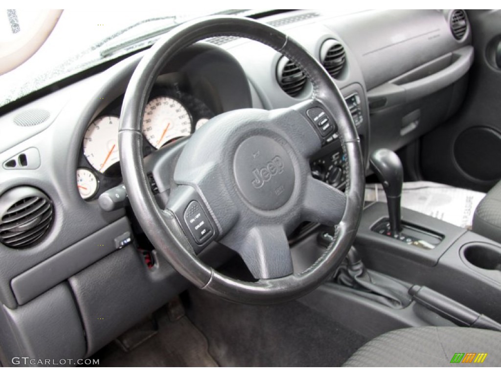2004 Jeep Liberty Sport 4x4 Dark Slate Gray Steering Wheel Photo #66723626