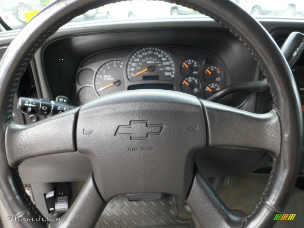 2005 Chevrolet Silverado 1500 LS Extended Cab 4x4 Dark Charcoal Steering Wheel Photo #66725583