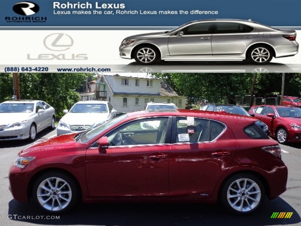 2012 CT 200h Hybrid Premium - Matador Red Mica / Ecru Nuluxe photo #1