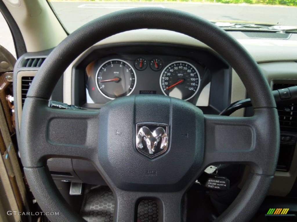 2011 Dodge Ram 1500 ST Regular Cab Dark Slate Gray/Medium Graystone Steering Wheel Photo #66727997