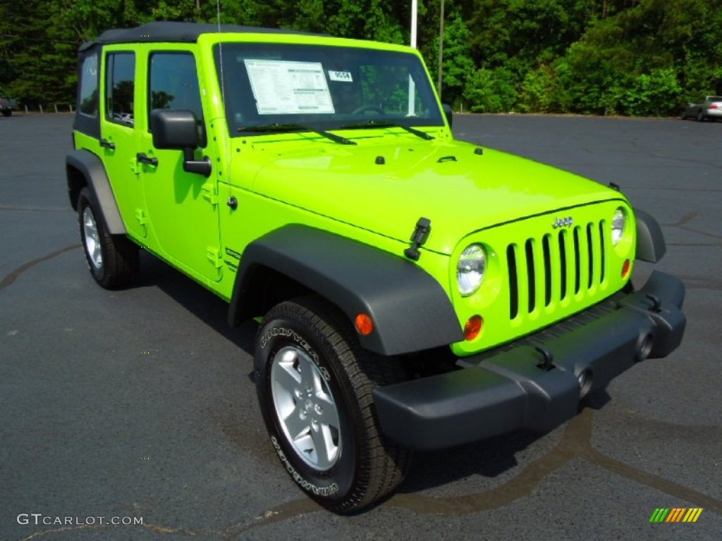 Gecko Green 2012 Jeep Wrangler Unlimited Sport S 4x4 Exterior Photo #66728284