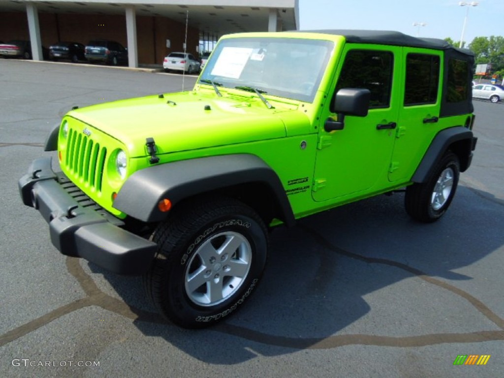2012 Wrangler Unlimited Sport S 4x4 - Gecko Green / Black photo #2