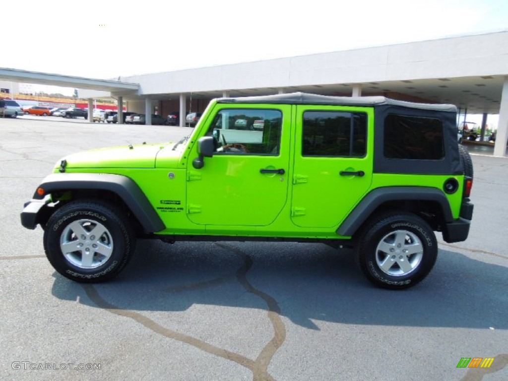 Gecko Green 2012 Jeep Wrangler Unlimited Sport S 4x4 Exterior Photo #66728297