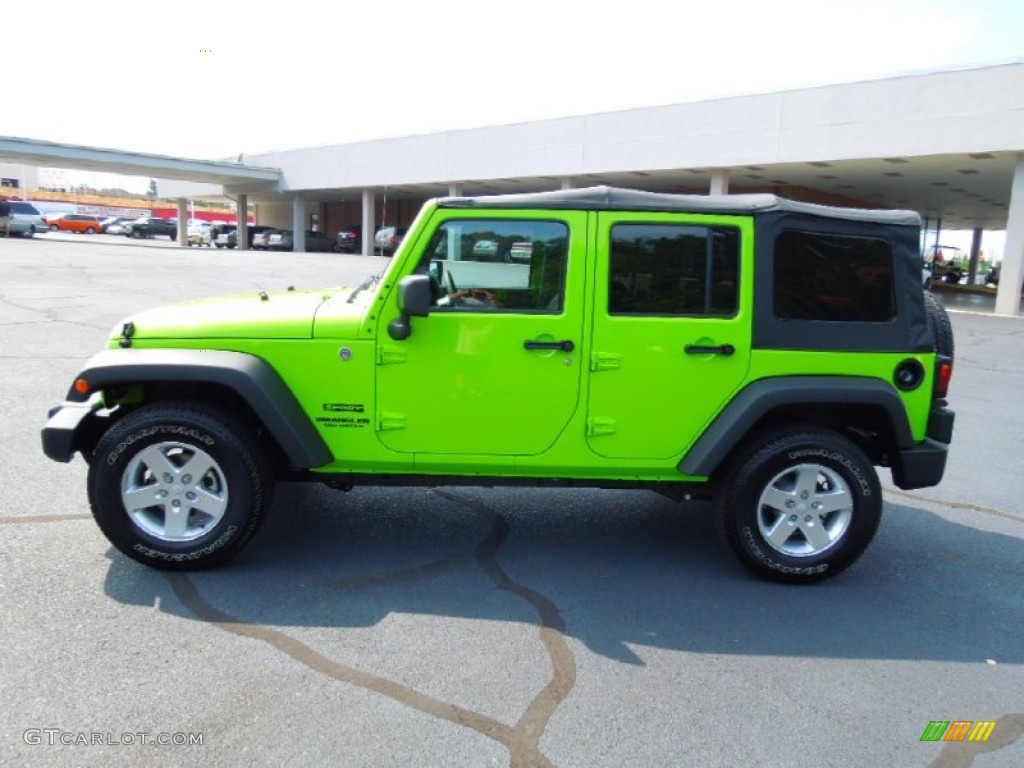 2012 Wrangler Unlimited Sport S 4x4 - Gecko Green / Black photo #3