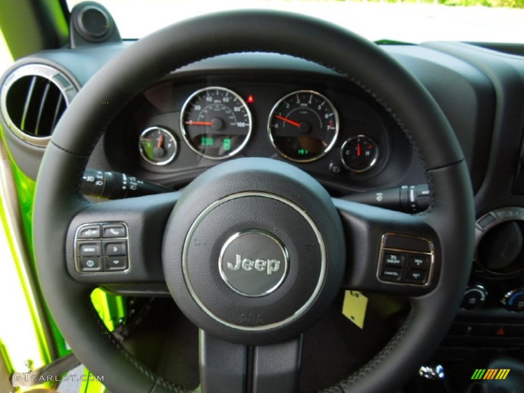 2012 Jeep Wrangler Unlimited Sport S 4x4 Black Steering Wheel Photo #66728366
