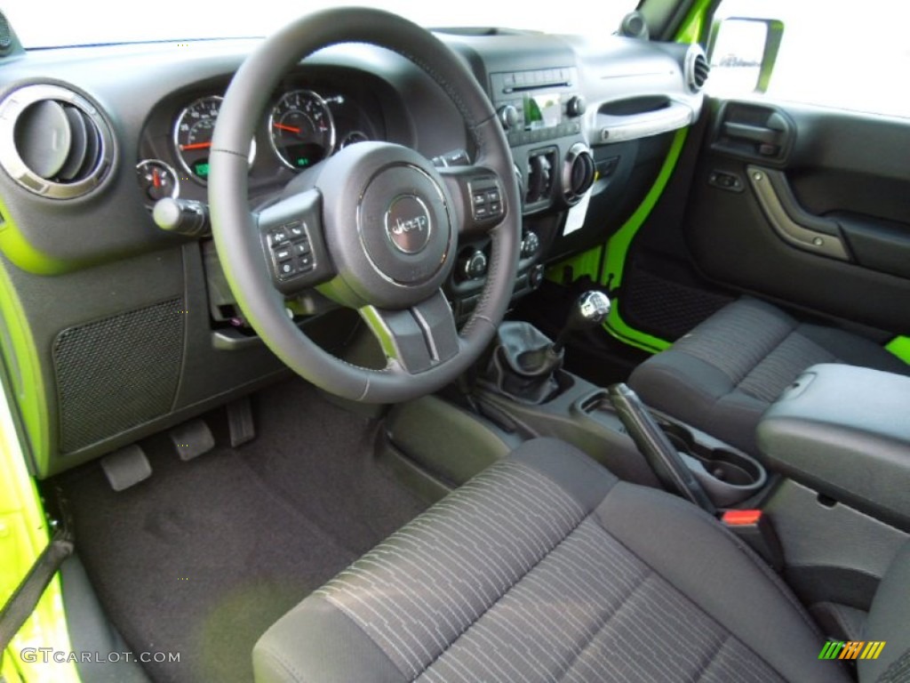 Black Interior 2012 Jeep Wrangler Unlimited Sport S 4x4 Photo #66728444