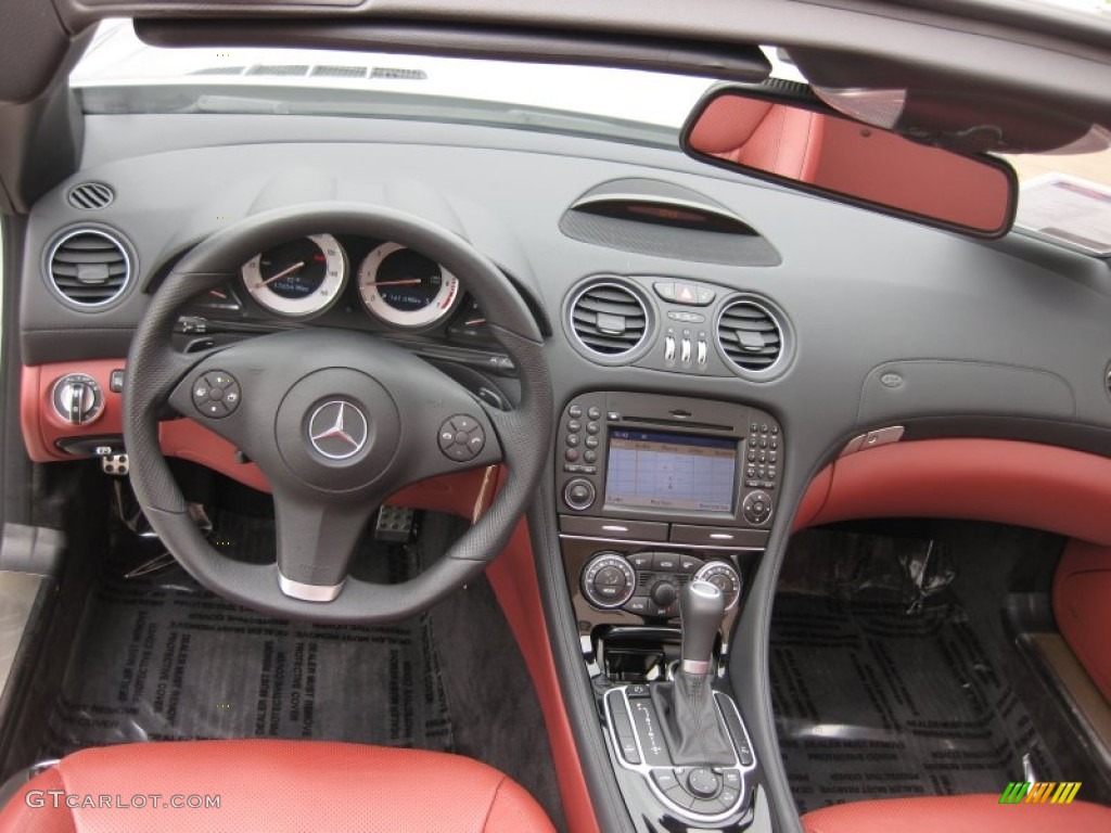 2009 Mercedes-Benz SL 550 Silver Arrow Edition Roadster Red Dashboard Photo #66731954