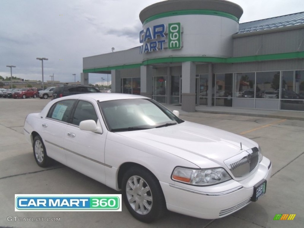 Vibrant White Lincoln Town Car