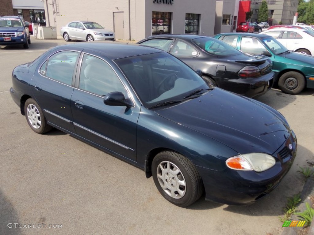 2000 Elantra GLS Sedan - Forest Green / Gray photo #1