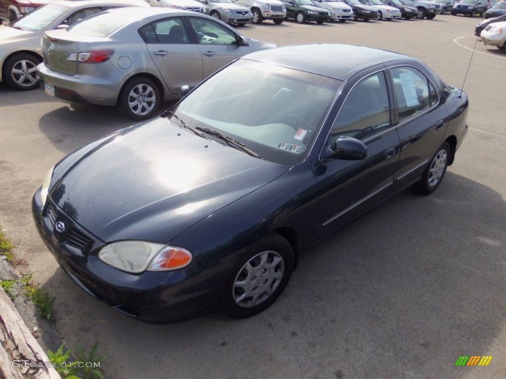 2000 Elantra GLS Sedan - Forest Green / Gray photo #2