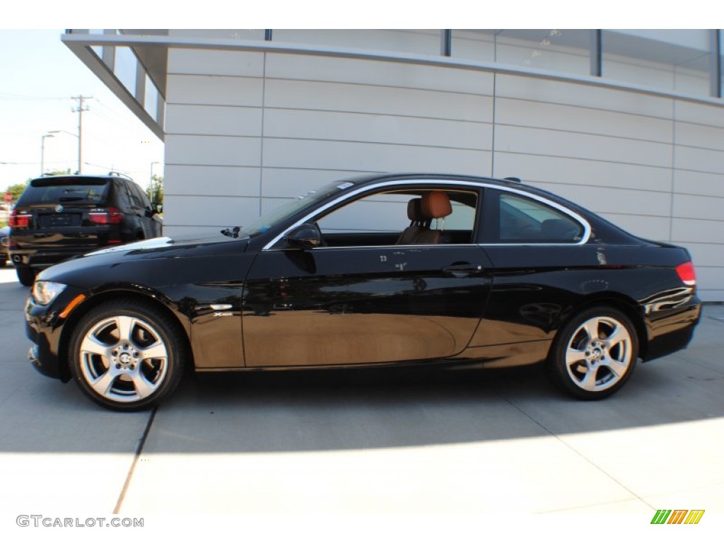 2009 3 Series 328xi Coupe - Jet Black / Saddle Brown Dakota Leather photo #3