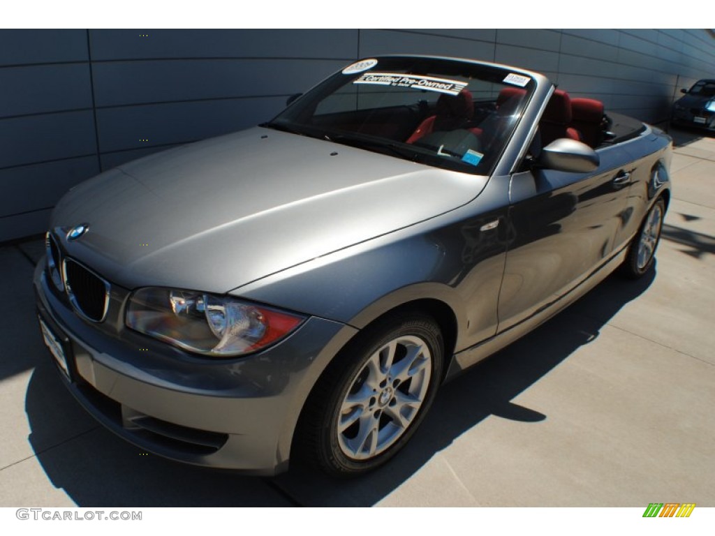 2009 1 Series 128i Convertible - Space Grey Metallic / Coral Red Boston Leather photo #17