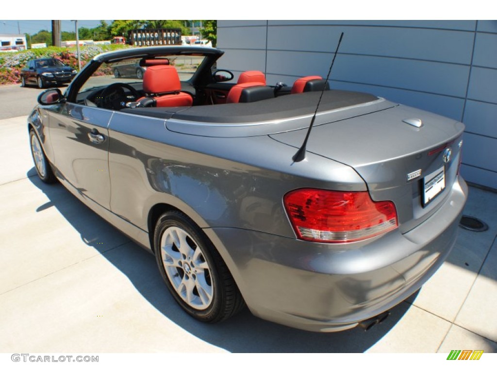 2009 1 Series 128i Convertible - Space Grey Metallic / Coral Red Boston Leather photo #18