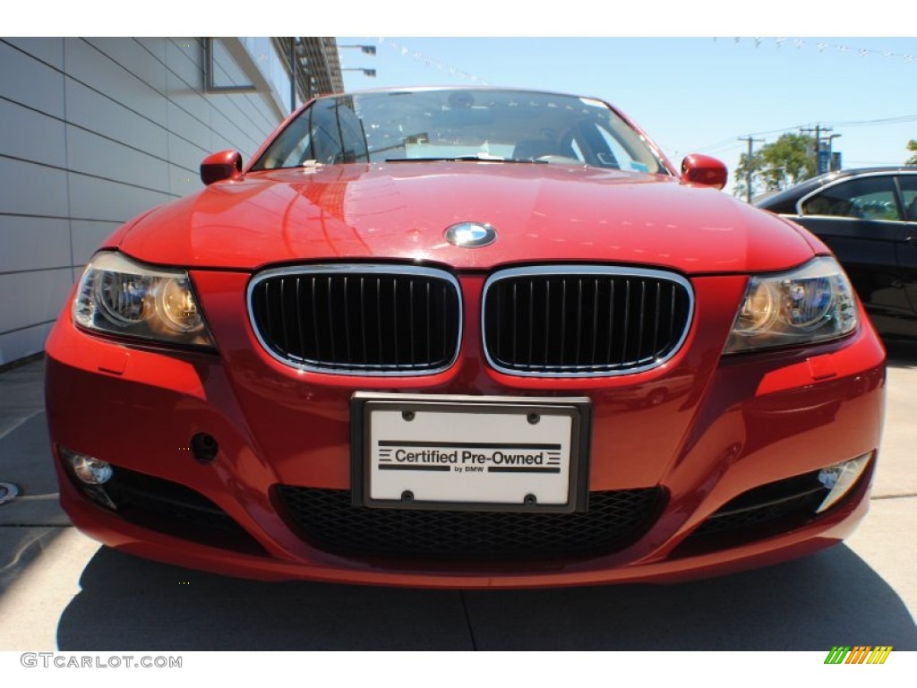 2009 3 Series 328xi Sedan - Crimson Red / Beige photo #2