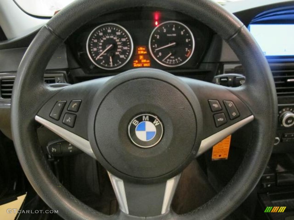 2010 BMW 5 Series 528i Sedan Natural Brown Steering Wheel Photo #66743260