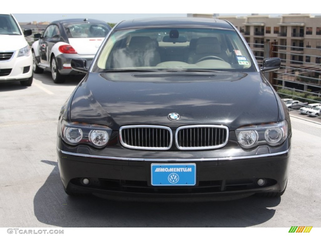 2004 7 Series 745Li Sedan - Jet Black / Dark Beige/Beige III photo #2