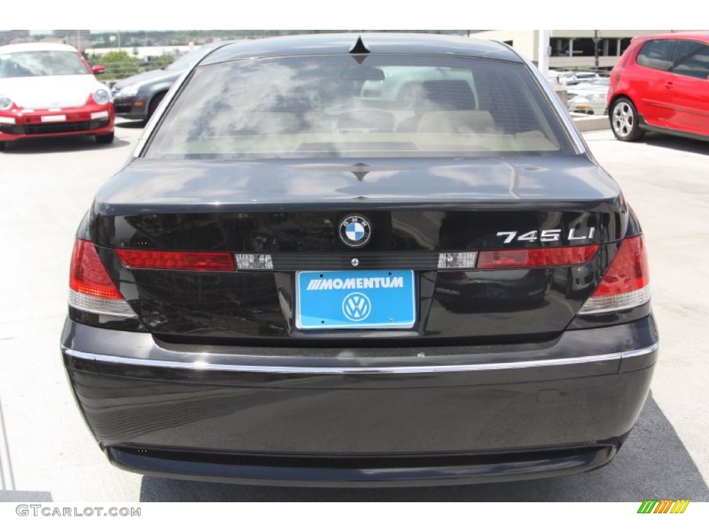 2004 7 Series 745Li Sedan - Jet Black / Dark Beige/Beige III photo #3