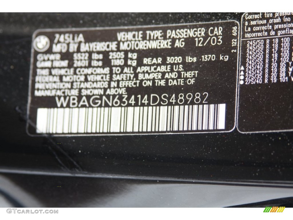 2004 7 Series 745Li Sedan - Jet Black / Dark Beige/Beige III photo #6